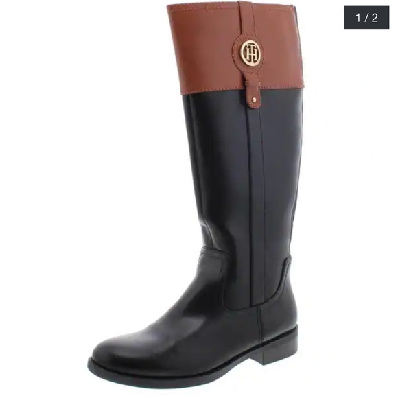 Tommy hilfiger two tone riding boots Clearance
